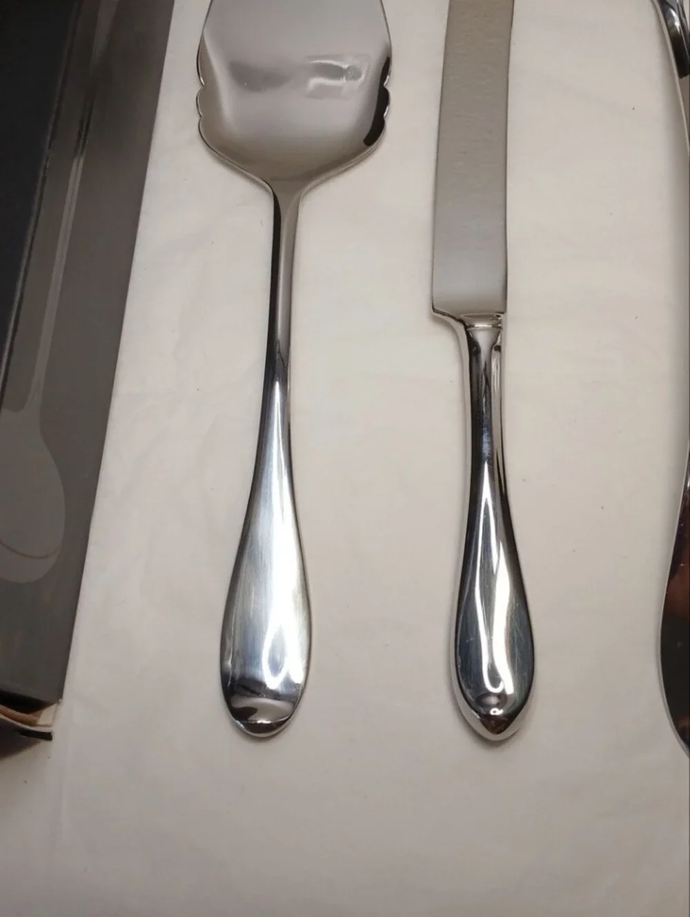 Gorham Silver-Tone Cake Server, Knife & Ladle Set